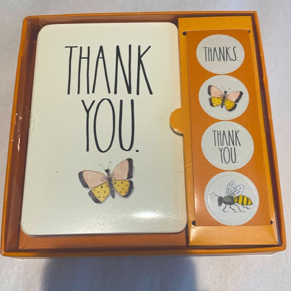 RAE DUNN Thank You Note Cards. New and unopened.with envelopes, cards & stickers - Picture 1 of 6